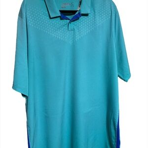 Nike Golf Tour Performance Polo Shirt EUC XXL Green with blue detailing